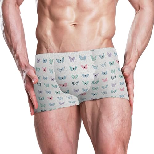 Butterfly Flowers Mens Swim Trunk Swimwear Bathing Suit Swim Brief Square Leg Board Short S B04039662