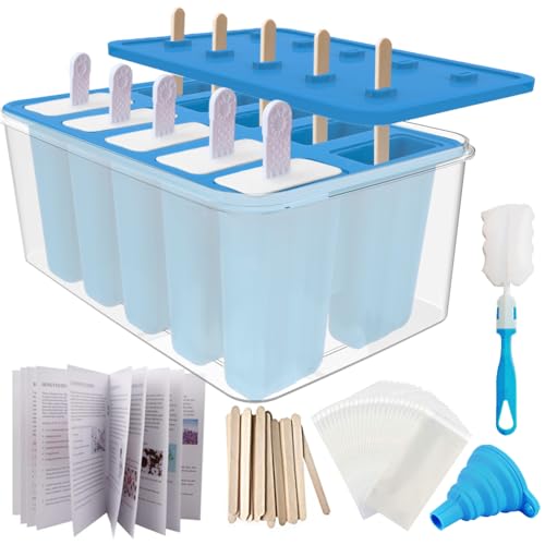 Image of 10-Cav Popsicle Molds, Silicone Ice Pop Mold for DIY Frozen Treats