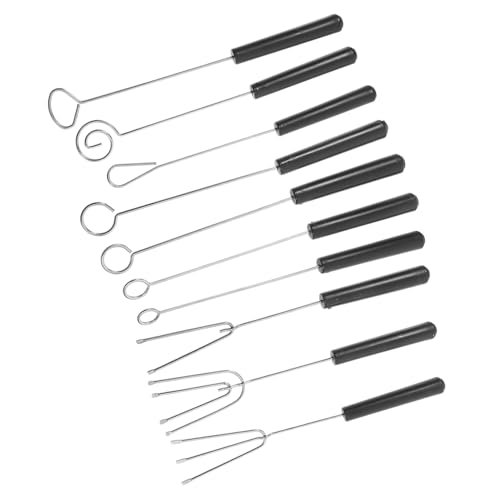 HOLIDYOYO 10pcs Stainless Steel Dessert Fork Fondue Tools Dipping Tool for Chocolate Cheese Dipping Fork Dipping Forks for Chocolate Stainless Steel Forks Chocolate Dipping Fork