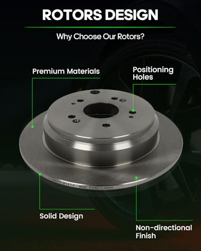 Image of SCITOO Front 11.81 inch Rear 12 inch Brake Pads and Rotors Kits Brakes Kit