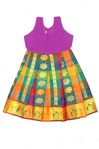 Chandrakala Lehanga Pattu Pavadai For Girls Kids South Indian Dress, (KL113-P)4