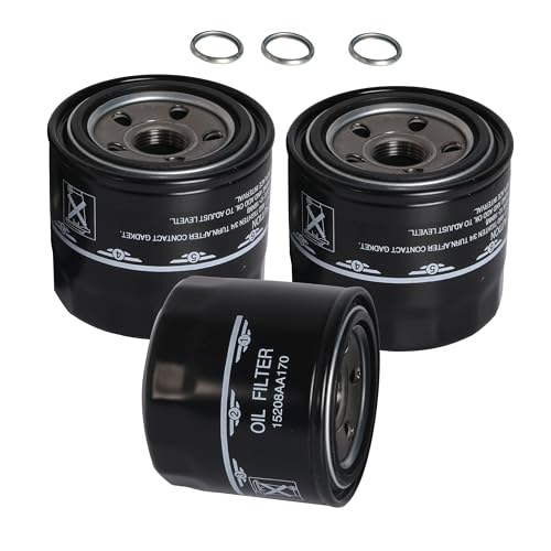 Image of 3-Pack 15208AA170 Oil Filter with Crush Gaskets, Fits for Subaru WRX 2015-2024, Fits for Subaru BRZ 2022-2024, 1.6L, 803916010