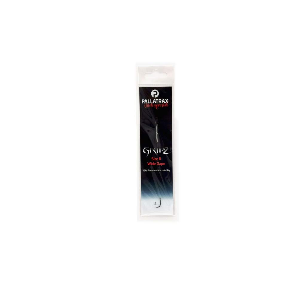 Pallatrax Gripz Wide Gape Hair Rigs (Braid, Fluorocarbon, Steamlink) (Size 8-12lb Fluorocarbon)