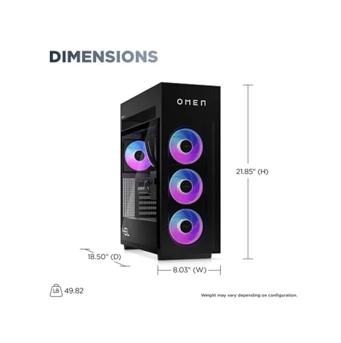 Image of HP OMEN MAX 45L Gaming Desktop PC (AMD Ryzen 9 9900X3D, GeForce RTX 5090 32GB GDDR7, 32GB DDR5 RAM, 4TB PCIe SSD, RGB Fans, 360mm AIO, 1200W PSU, WiFi 7, Bluetooth 5.4, RJ-45, Win 11 Pro)