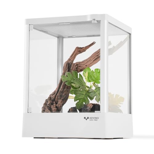 Image of Reptile Terrarium 12 inchx12 inchx16 inch 9.5 Gallon,Aluminum Frame,Full Glass Tank Enclosure for Small Reptiles, Geckos, Frogs, Lizards, Snakes, Spiders, Turtles, Vertical Rainforest Habitat