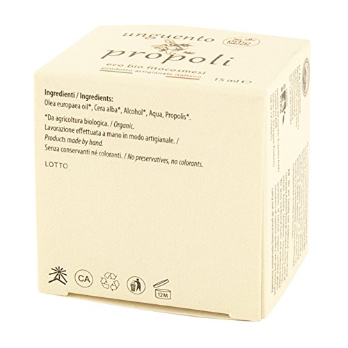 Unguento BIO Propoli – Ottimo per Viso, Collo e Décolleté – Puro Concentrato di Natura – Prodotto a mano in Toscana (15 ML)