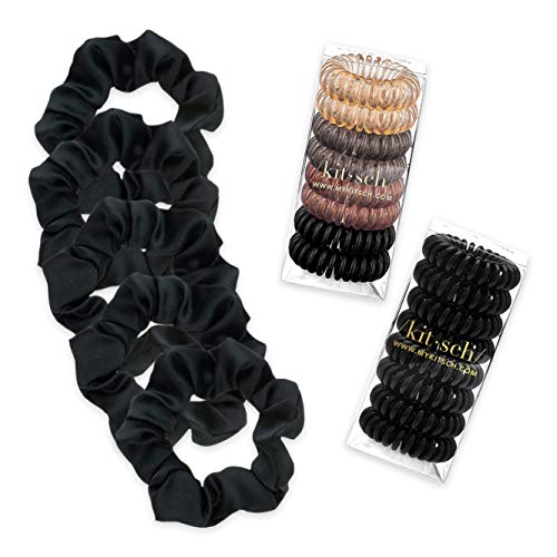 Kitsch Hair Ties Amazing Deal! Kitsch Pro Satin Scrunchies and Kitsch Spiral Hair Ties
