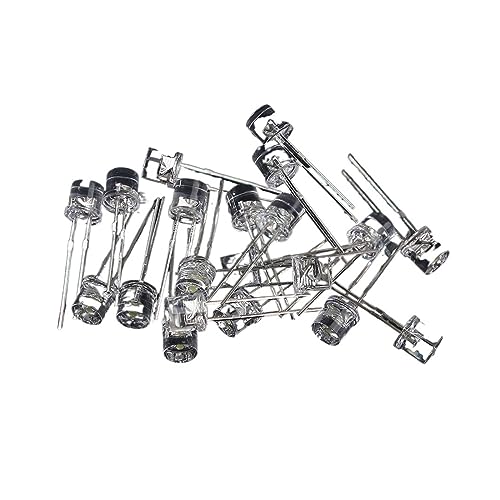 WHWRCADV 10 PCS Transparent LED Lamp 5MM LED Diodes Red Yellow Blue Green White F5 Flat LED Lighting DIY 5 Color(Blue)