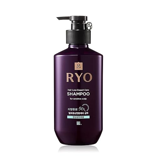 Ryo Champú para el cuidado de la pérdida de cabello para cuero cabelludo sensible 13.5 fl oz (13.5oz) Cuidado suave del cuero cabelludo seco, alivio