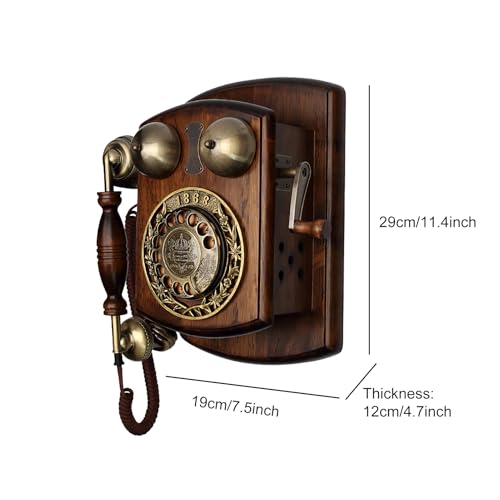 Teléfono vintage clásico con disco giratorio y función redial miniatura 6