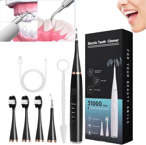 Sonosparkle Teeth Cleaner,Sonosparkle Teeth Cleaning,Sonosparkle Dental Cleaner,Portable Remover Toothbrush,Artar Remover for Cleaning Teeth,Waterproof (Black)