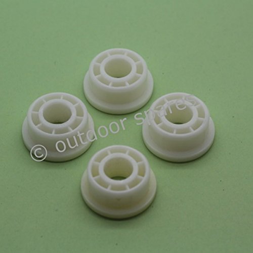 Mountfield White Plastic Wheel Bushes Part No 122034508/0 (Set of Four)