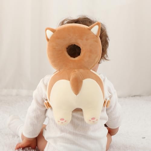 Image of SOZOON Baby Head Protector Backpack - Soft & Lightweight Head Protection Pillow for Bebe Walking and Crawling Corgi