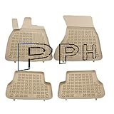 Tapis de sol en caoutchouc de qualité supérieure pour A6 IV (C7) de 2011 à 2018 / A7 Sportback de 2010 à 2017 - Beige