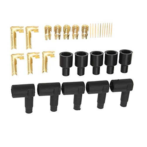 Soufflet de Fil de Bougie D'allumage, Kit de Bornes en Caoutchouc Noir pour Botte de Fil de Bobine de Bougie D'allumage adapté aux Fils de 6 à 10 Mm