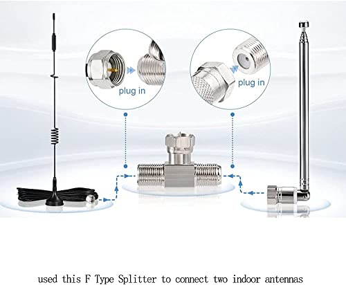 Image of F Type Male to Dual Female Coaxial Connector | F Type Male Female Female Tee Type RF Adapter (3)