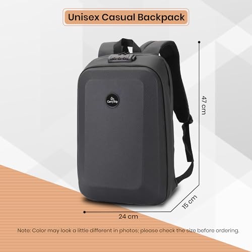 Image of CARRY TRIP Hard Shell Anti-Theft Laptop Backpack with Password Lock - Water-Resistant PE Film Business & Travel Backpack with Organized Compartments - Inner Bottle Pocket - Stylish Bag For Men & Women