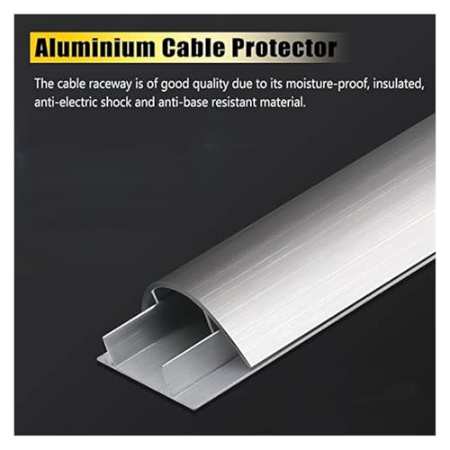 Cubierta para cables de suelo, cubre cables plateado para oficina, bajo escritorio, sala, paredes de TV, protector y organizador de cables eléctricos (Ancho 27 mm / 1.1 pulg - Largo 1 m / 39 pulg) miniatura 6
