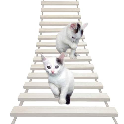 La La Pet® Wood Cat Bridge Ladder Cat Perch Cat Lounge Hammock Mod Cat Shelf Board Cat Climber Tree Tower Cat Condo Kitty Activity Furniture(47.24 x 9.84)