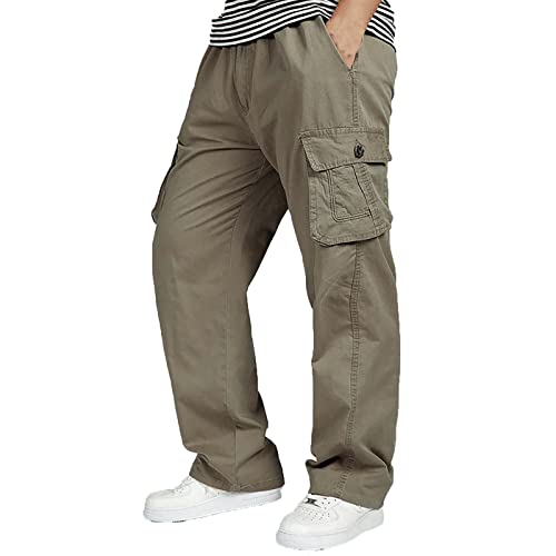 Pantalon de randonnée homme confortable avec taille élastique et poches cargo tactiques pour outdoor