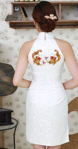 Ximkee 1 Pair Chinese Gold Dragon Embroidery Appliques Sew Iron On Patches #TOP2