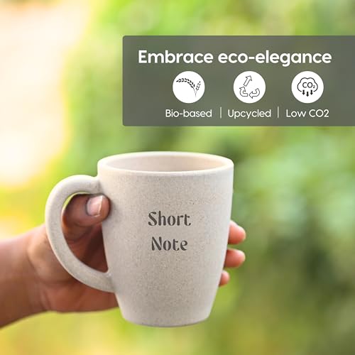 Image of Eha Earth Friendly Customised Coffee Mug, Coaster with Bag 300 ml, Set of 1 | Made with Rice Husk Biocomposite | Personalized Gifts for Friends and Family | Sand Castle