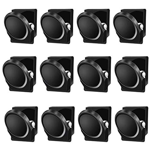 Molinter Magnetic Clip Fridge Magnet Clips Metal Clips Fridge Magnets for Whiteboard Wall Note Magnetic Binder Folder Kitchen 12 Pieces / Set (Black) Cover