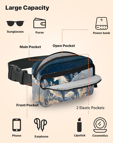 Image of Horse Fanny Pack for Women Belt Bag Fashion Everywhere Waist Pouch Lightweight Crossbody Bags with Adjustable Strap