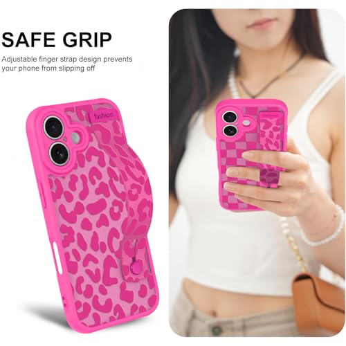 Coque iPhone 17 léopard avec sangle pour éviter les chutes