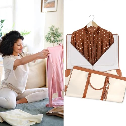 1/3 Duffle Bag - Detachable Shoulder Strap Pouch | Weekend Bag Flight Bag, Carry on Garment Suitcase, Zipper Pocket Breathable Suit Garment Cover for Shirts Dresses Coats 20.50 X 10 X 12.5 Inches4