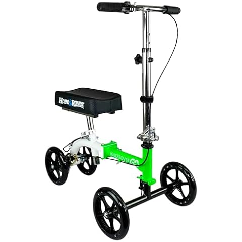 KneeRover GO Knee Scooter - The Most Compact Portable Knee Walker for Adults for Foot Surgery, Broken Ankle, Foot Injuries - Foldable Knee Rover Scooter for Broken Foot Injured Leg Crutch Alternative Cover