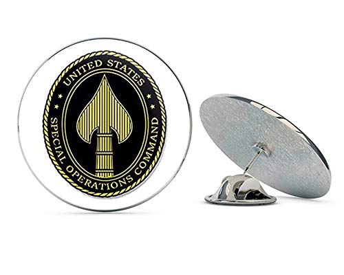 Black Tall Oval Special Operations Command Seal (Spear Head spec ops) Metal 0.75