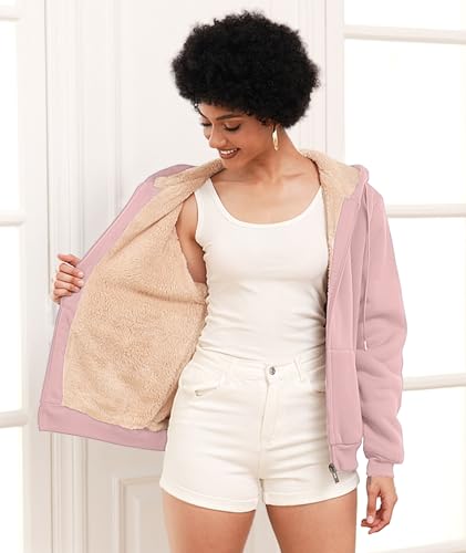Image of SWISSWELL Hoodies for Women Winter Fleece Sweatshirt - Full Zip Up Thick Sherpa Lined Hooded Jacket