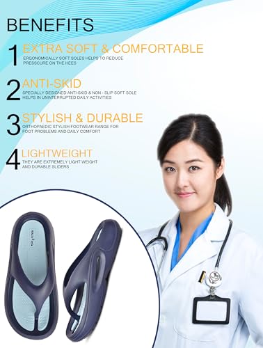 Image of HEALTH FIT Extra Soft Premium Slippers with Soft Acupressure Comfortable & Light Weight Stylish & Anti-Skid Classic Ultra Soft Casual Waterproof & Everyday Flip Flops HF147