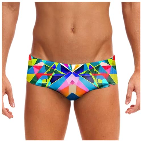 Bañador Hombre Gordo Calzoncillos de natación elásticos de Verano para Hombre con Banda elástica Impresa en 3D Bañador Hombre (Green, M)