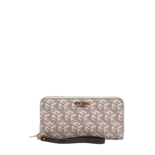 Image of Guess Women's Beige Printed Wallet| Ladies Purse Handbags | Gift For Ladies