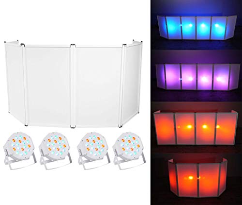Rockville Bundle: Rockville RFAAW Facade Light Weight Metal Frame Booth Bundle with Rockville RAPFAW Facade Extension & (4) Rockville RockPAR50 LED RGB Par Can DMX Wash Light (6 Items)