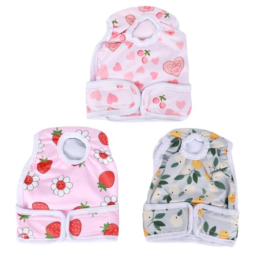 Paquete de 3 pañales reutilizables para perras, pantalones de temporada para perros, pañales lavables para perros, cómodos pañales sanitarios para perros pequeños y medianos con incontinencia (L)