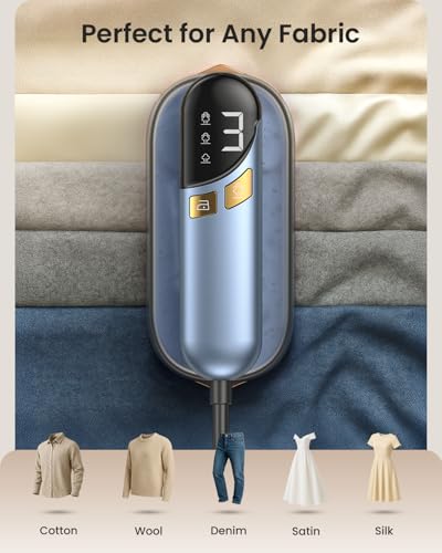 Image of LOXP 2-in-1 Steamer Iron for Clothes, 1000W, 9s Fast Heat-Up, 120V | Travel Steamer with Ceramic Soleplate, Leak-Proof 170mL Tank, Self-Clean, Portable Wrinkle Remover for Home & Travel, Blue