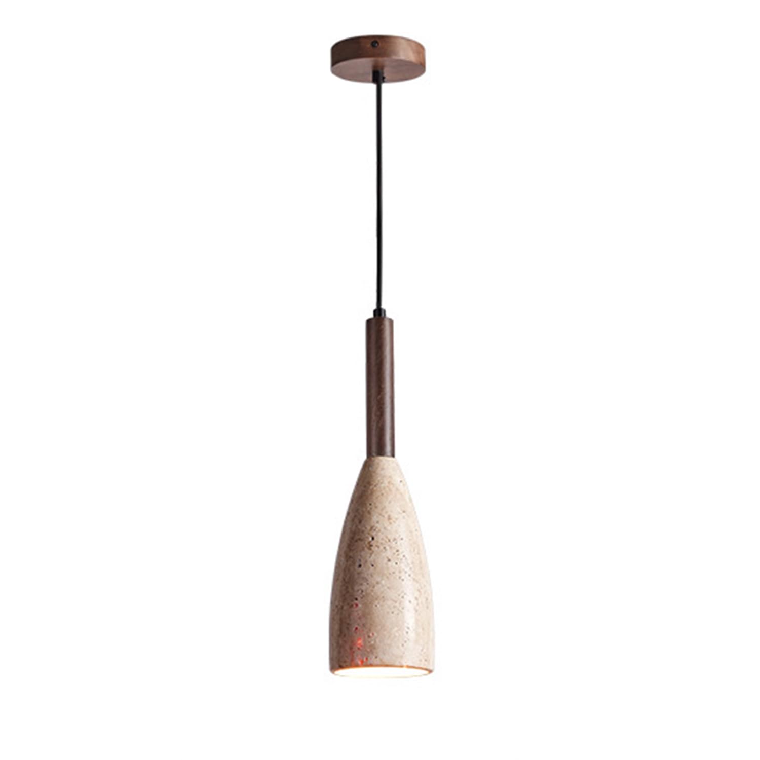 Mtnroo Multicolor Vintage Travertine Natural Hanging Light Single Head E27 Pendant Lamp For Bar Bedroom Bedside Ceiling Lighting Fixture 1-Light Elegant Chandelier For Commercial Over Sink Teahouse Study Room