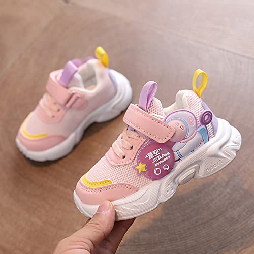 Children Sports Shoes Light Shoes Small White Shoes Running Tennis Shoes Non Slip Soft Bottom Toddler Shoes (Pink, 4-4.5 Years Little Child)4
