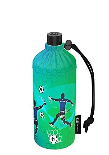 Emil Trinkflasche aus Glas für Mädchen & Jungen isolierte Glasflasche für Schule, Freizeit, Sport: Kinder & Eltern Goal 0,4l