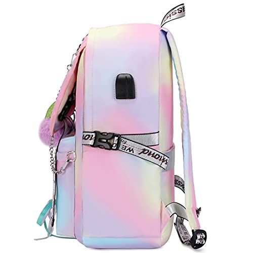 Hey Yoo Cute School Backpacks for Girls Backpack School Bag Bookbag Gothic Backpack for Teen Girls Women (Pink)4