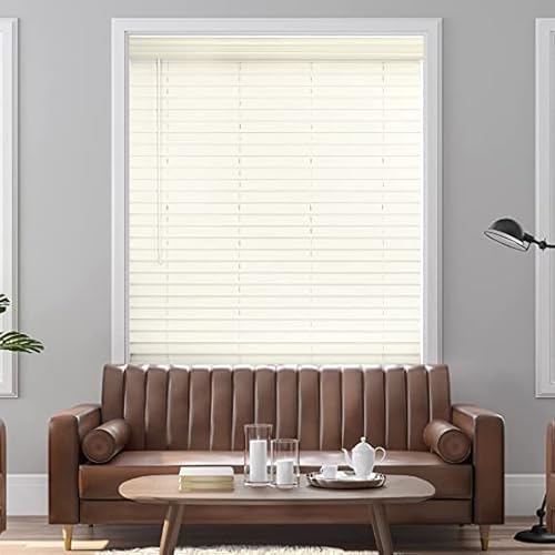 Lotus & Windoware Cordless 2" Faux Wood Blind 32" Wide X 72" Long, Alabaster, Smooth (Fcx3272Al) - 32" X 72",Alabaster - 32 X 72,Alabaster #TOP2