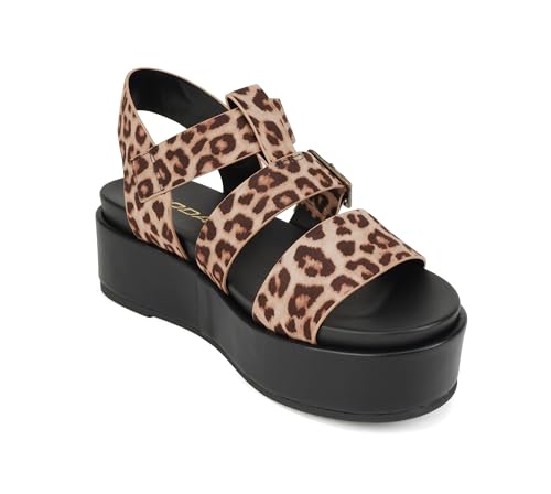 Image of Soda inchSTELLAR inch ~ Women Flatform Multi Strap Double Buckle Open Toe Ankle Strap Platform Wedge Sandals