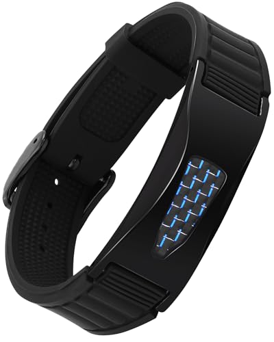 Feraco Silicone Power Balance Bracelets for Men Women, 7 in 1 Magnetic Sports Bracelets with Powerful Magnets, Waterproof & Adjustable Health Wristband