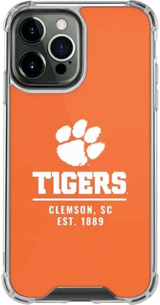 Skinit Clear Phone Case Compatible with iPhone 13 Pro Max - Officially Licensed Clemson University Tigers Logo Design