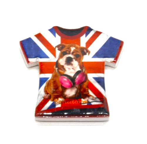 3D Imán para Nevera con Buldog de Londres. 7cm x 7cm. buzón Rojo Retro. Reino Unido Estilo de teléfono clásico. autobús de Dos Pisos. Big Ben