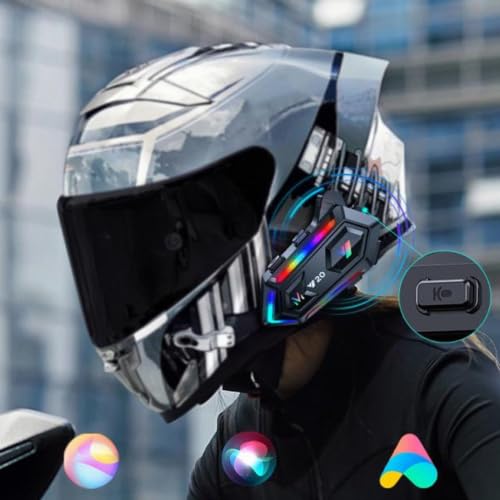 Auriculares casco moto impermeables IPX6 con conectividad Bluetooth 5.3 estable 2