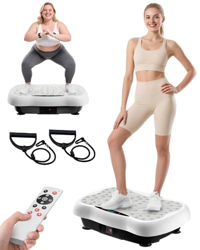 Vibration Plate Exercise Machine, Vibrating Platform for Lymphatic Drainage with 120 Speeds, Upgraded Vibrated Plates for Weight Loss, Full Body Workout Equipment for Fitness at Home